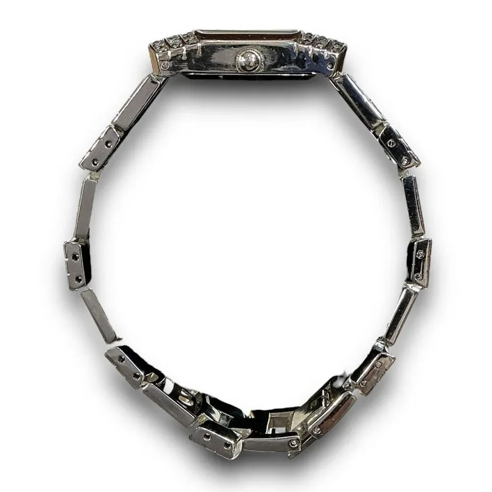 Geneva Y2K Vintage Platinum with Back & Crystal Rhinestones Tonneau Shaped Face